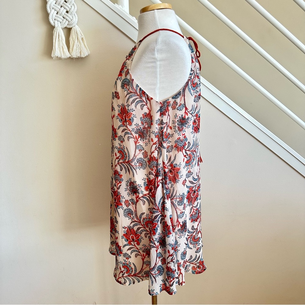 BB Dakota Allisa Floral Halter Trapeze Swing Mini Dress Cream Red Size Small NWT - Picture 9 of 15